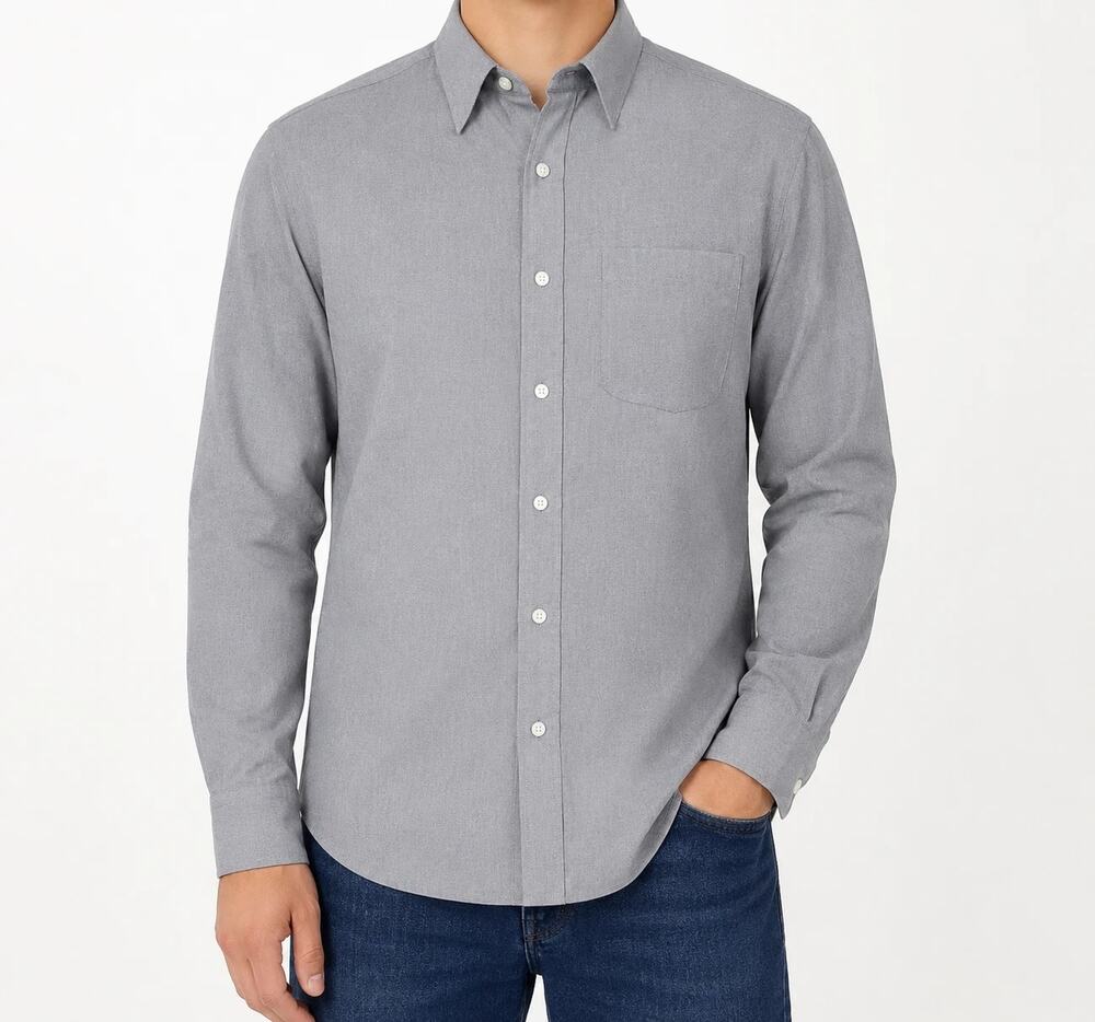 Polo By Ralph Lauren Lowell Sport Shirt Mens Large Gray Two-Ply Cotton